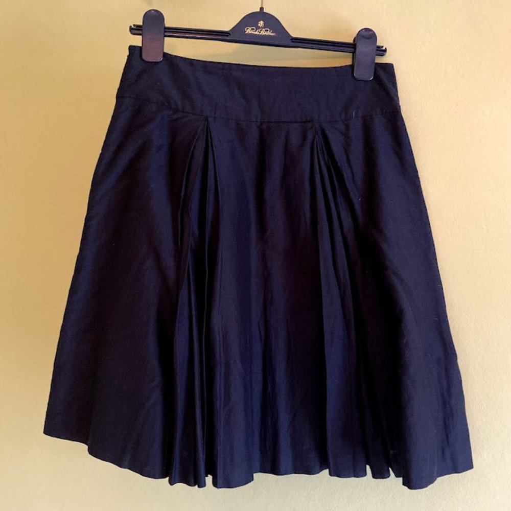 Black Sateen Cotton Midi Skirt - Banana Republic